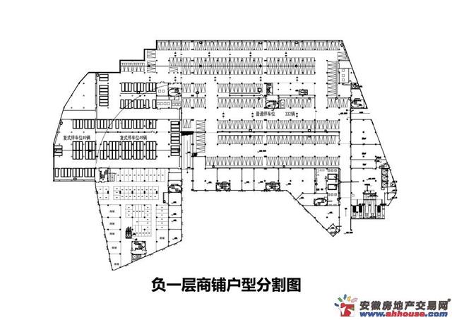负一层商铺户型分割图 1/4