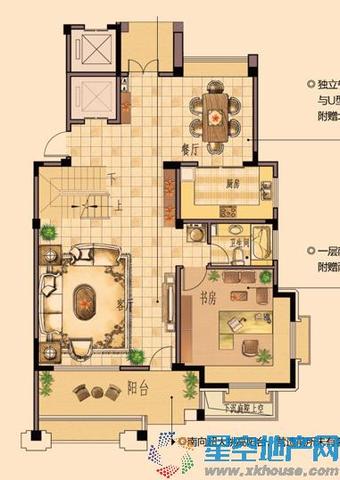 D户型1（跃层）：1F 7/20