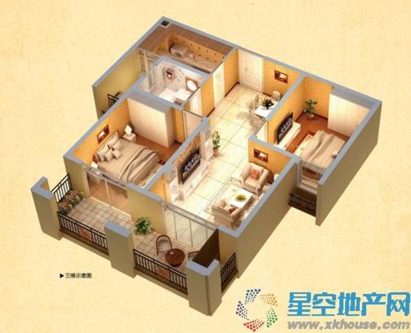 A户型三维示意图 5/10